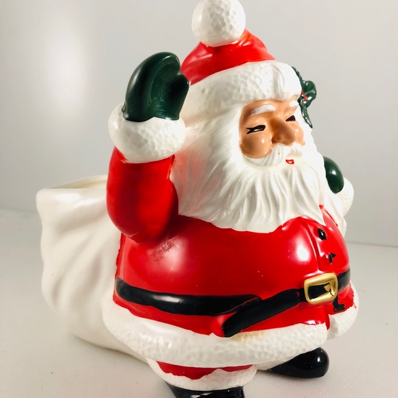 Vtg Lefton Christmas Santa Claus Figural Planter - Picture 6 of 8